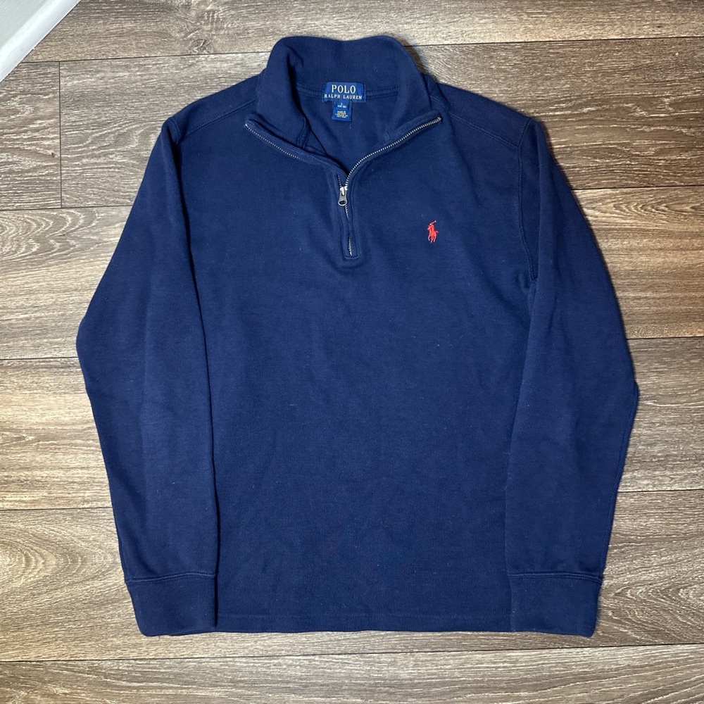 Polo by Ralph Lauren Navy Quarter Zip Sweatshirt size L (14-16)